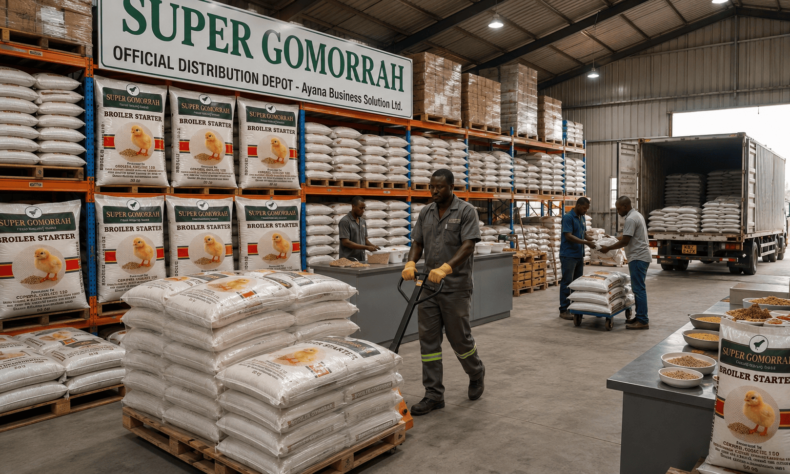 Warehouse feed distribution in action
